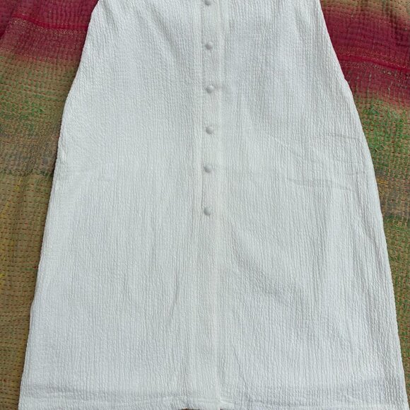 white faux button down a-line skirt - Picture 1 of 4